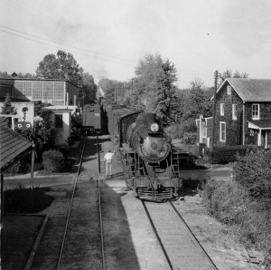 Ma & Pa freight train passing by Creekside Digital's future home (far left), Glen Arm, MD, 1946